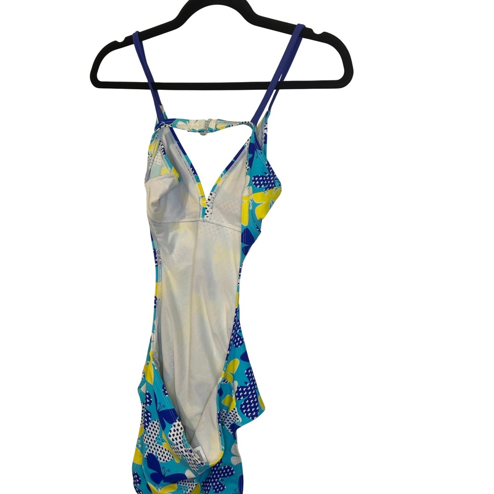 Royal‎ Crew One Piece Swimsuit Butterfly Print Blue Yellow XL - Picture 3 of 7